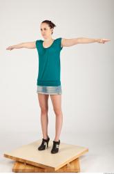 Whole Body Woman T poses Casual Slim Studio photo references